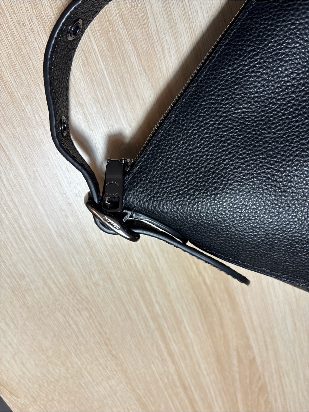 Coach Black Pebbled Leather Crossbody Bag with Silver Logo - Picture 5 of 15